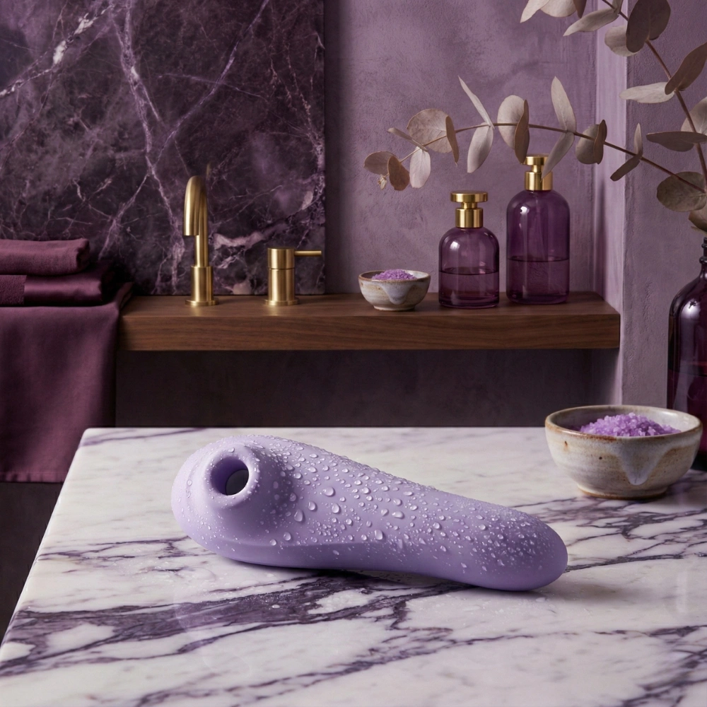 Sextoy de luxe Satisfyer Dual Pleasure lilas pour une double stimulation intense.