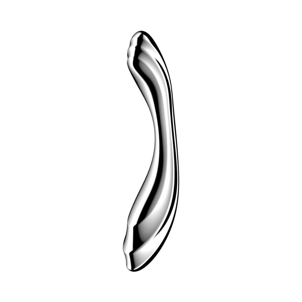 Satisfyer Pure Gravity 2 argent : vibromasseur point G ergonomique au fini chromé.