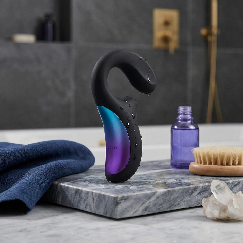 Sextoy de luxe Lelo noir et irisé pour une expérience de plaisir intense et complète.