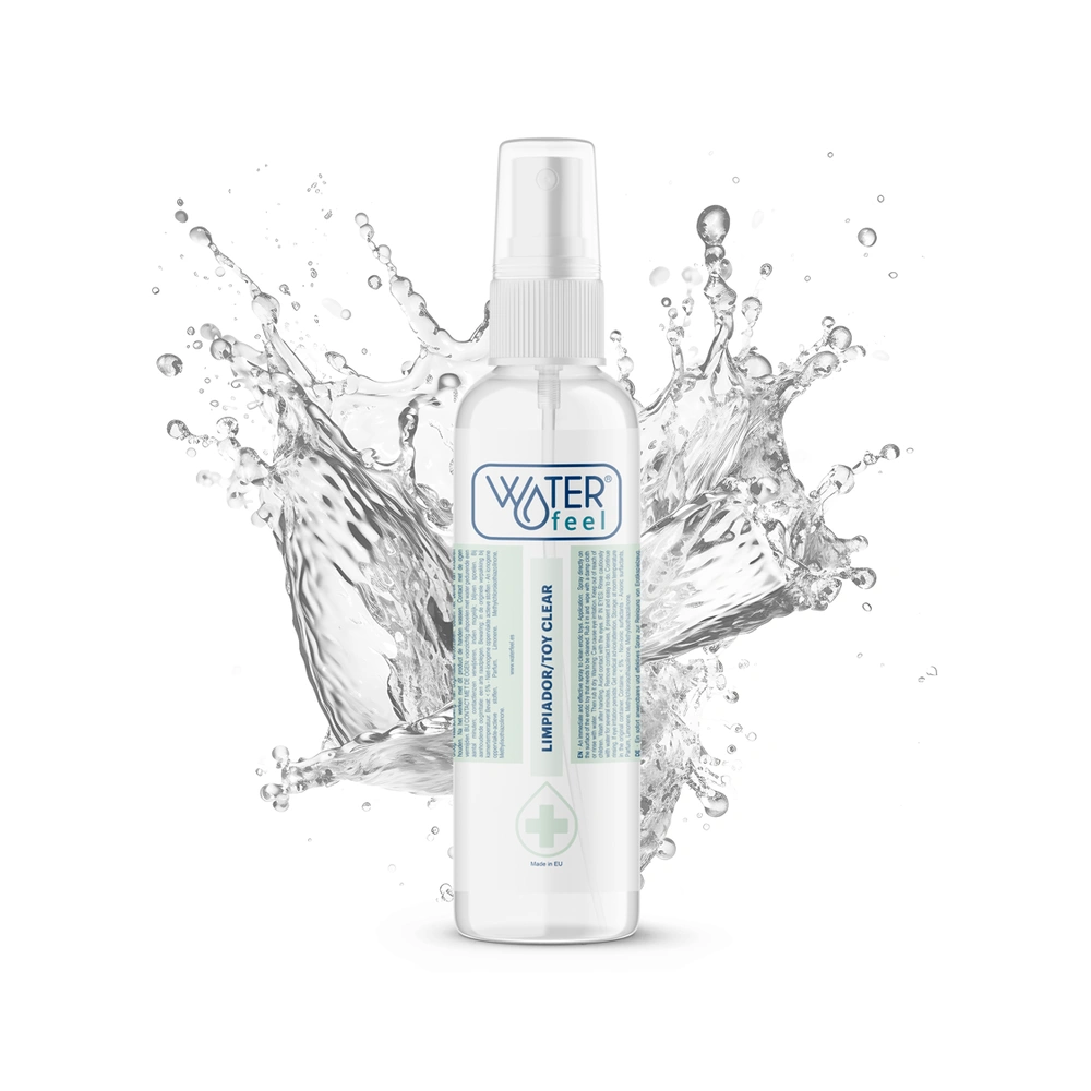 Spray nettoyant sextoy Waterfeel 150ml avec effet splash d'eau purifiant.