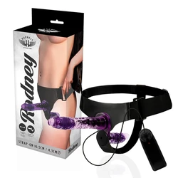 Double Gode Ceinture Rodney - Violet 18 cm