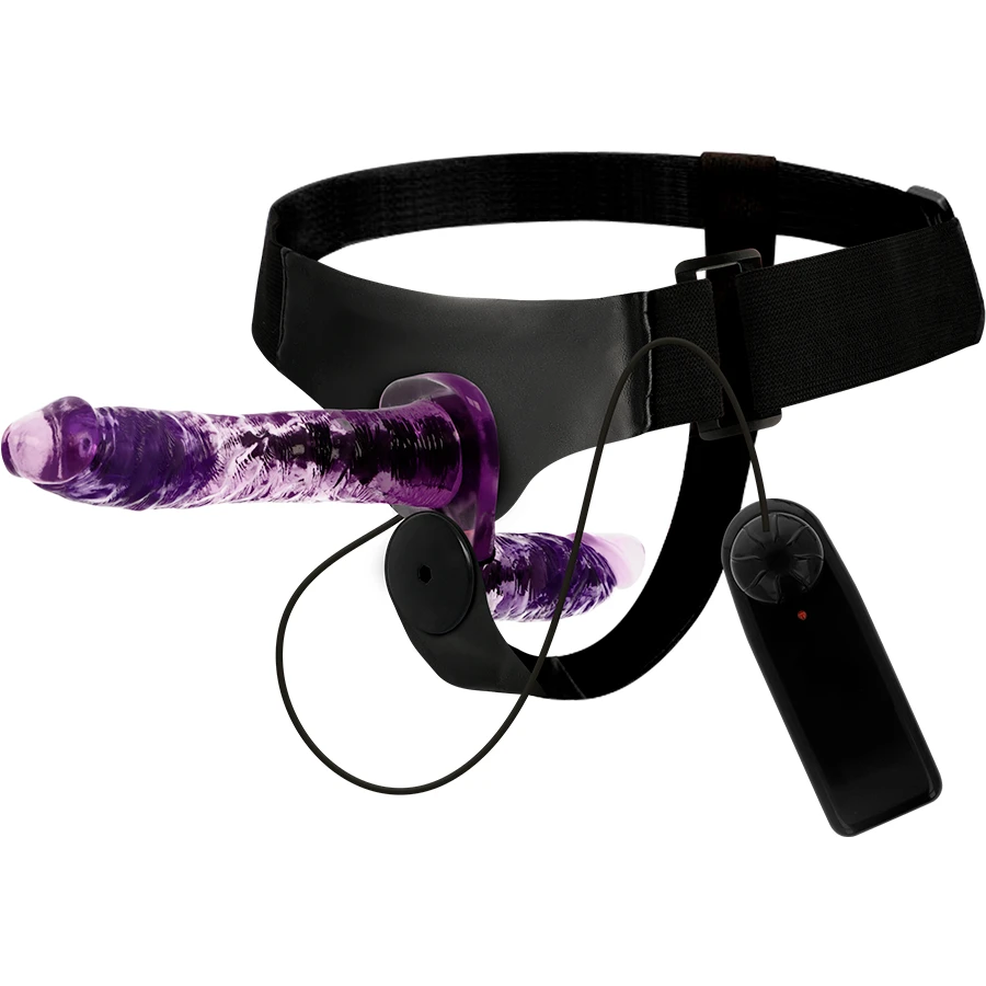 Double Gode Ceinture Rodney - Violet 18 cm