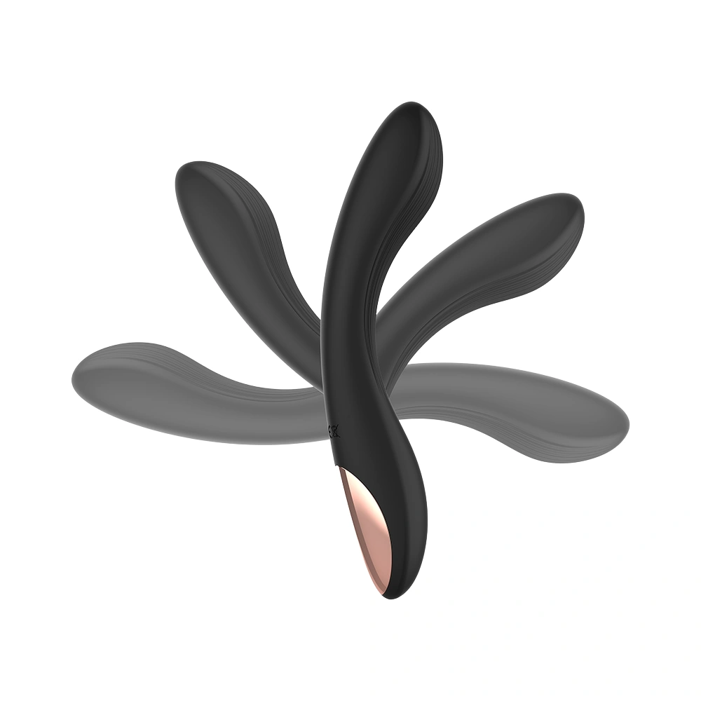 Vibromasseur flexible et ergonomique en silicone pour une stimulation précise.