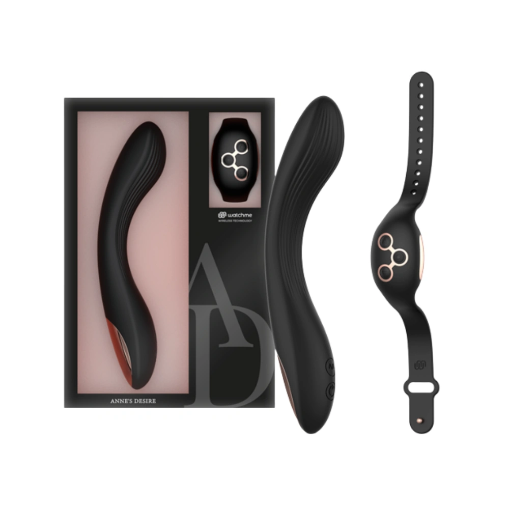 Coffret complet Annes Desire Curve : vibromasseur télécommandé et packaging luxe.