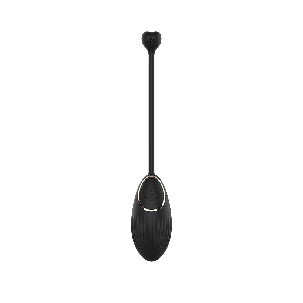 Design ergonomique de l'oeuf vibrant Annes Desire Egg en silicone noir.