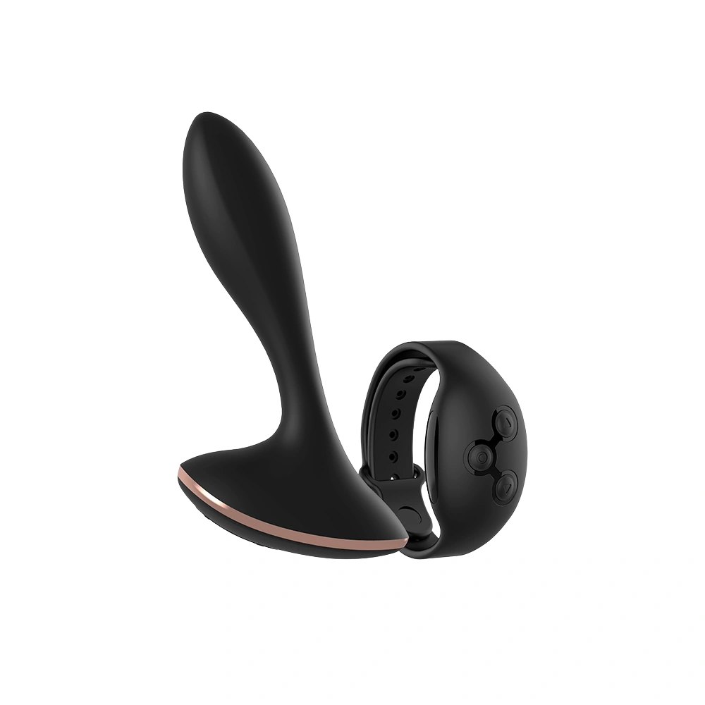 Stimulateur de prostate télécommandé Vernet par Ambiguo en silicone noir.