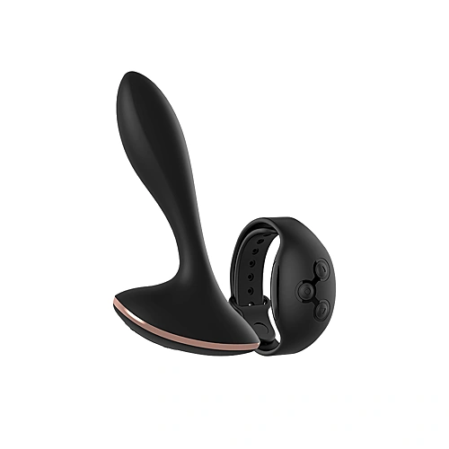 Stimulateur de prostate télécommandé Vernet par Ambiguo en silicone noir.