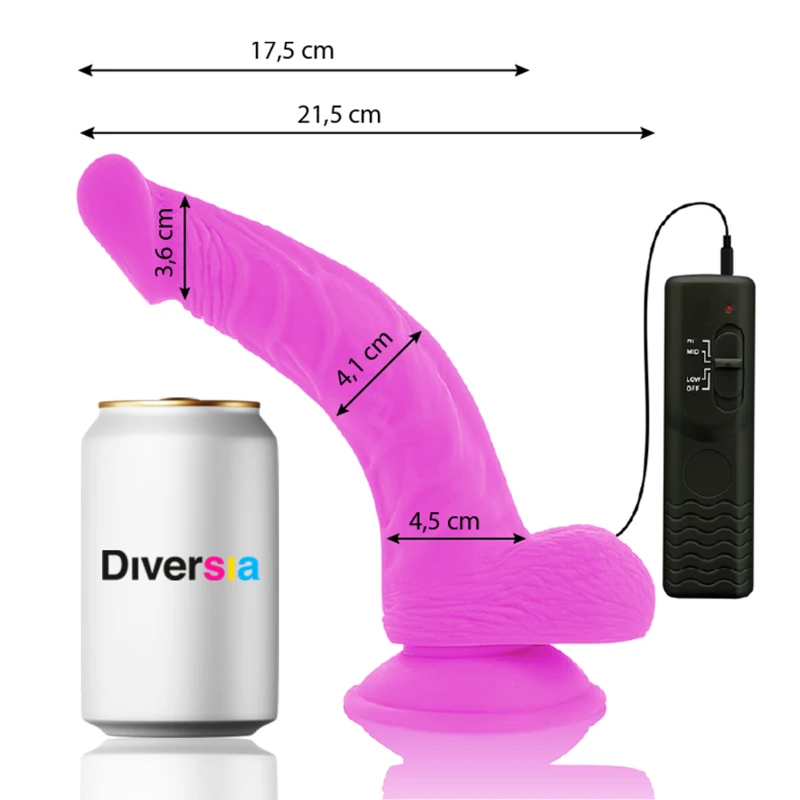Dildo Vibrant Flexible - Violet 21,5 cm
