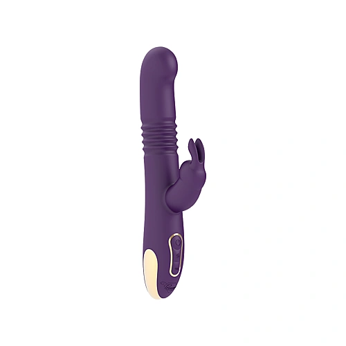 Vibromasseur rabbit Up & Down violet pour double stimulation point G et clitoris.