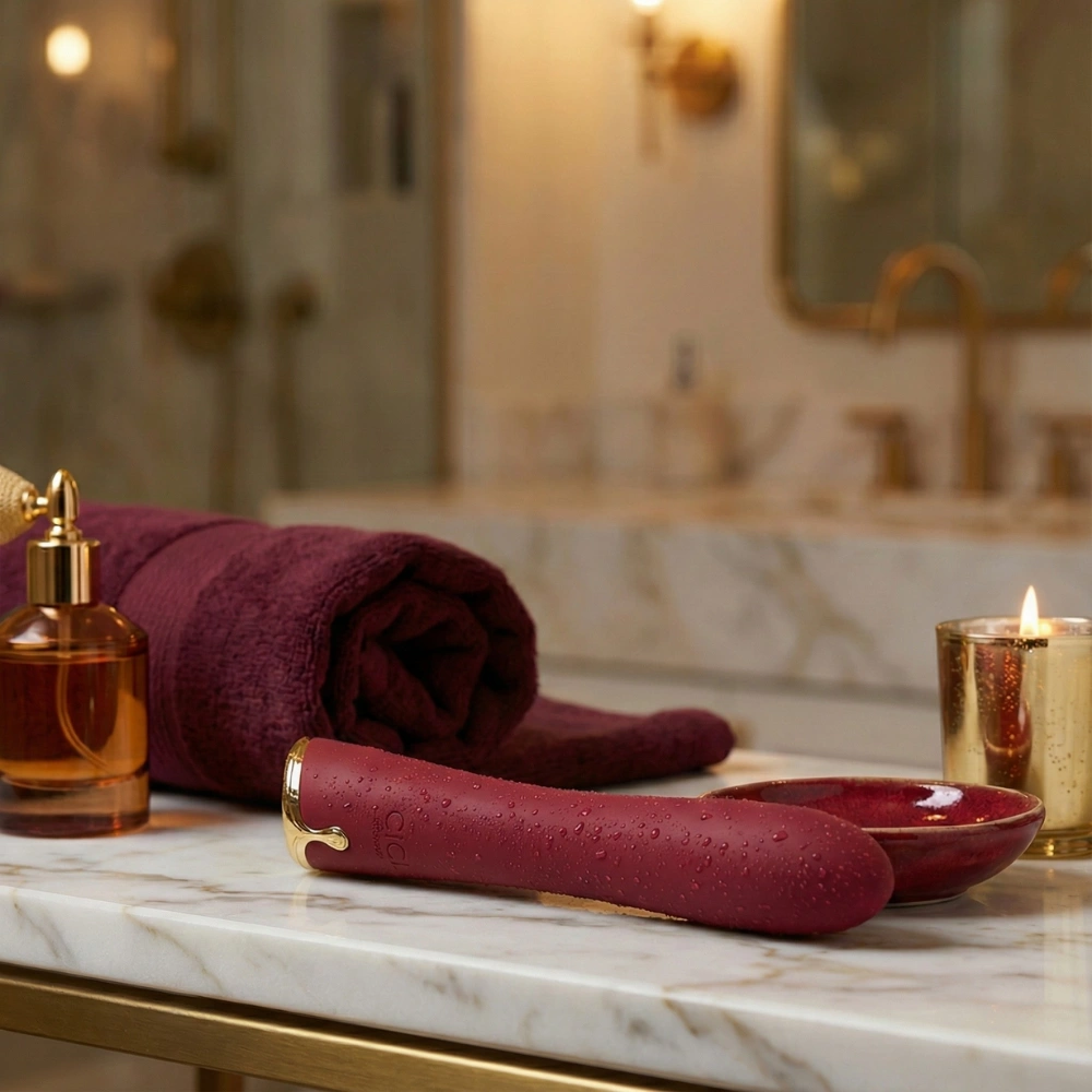 Vibromasseur va-et-vient waterproof en silicone soft-touch pour le bain.