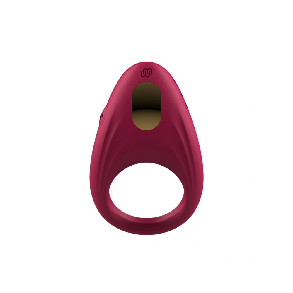 Cockring vibrant bordeaux pour couple en silicone souple et extensible.